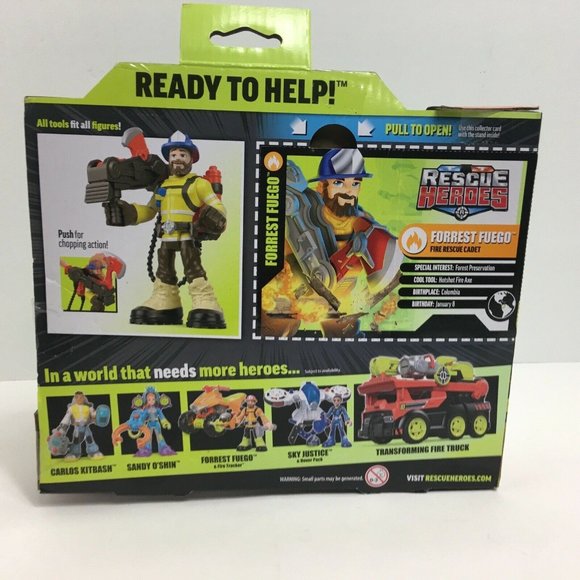 Rescue Heroes Forrest Fuego 6" Action Figure Accessories Fisher Price Youtube - Picture 2 of 12